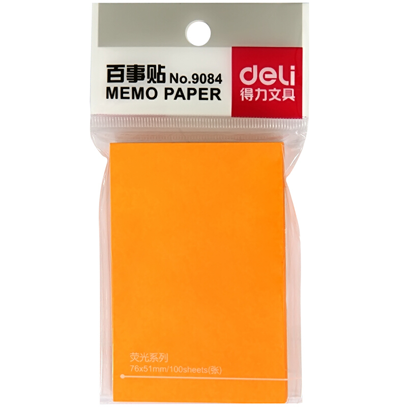 得力（deli） 9084 熒光紙百事貼/便條紙76×51mm 12本裝_http://02394.cn/img/images/C201902/1551161538730.jpg