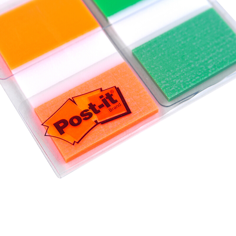3M（Post-it） 680-2PK-2 透明指示標(biāo)簽/報(bào)事貼 綠橙 20張*2色/包_http://02394.cn/img/images/C201902/1551170435034.jpg