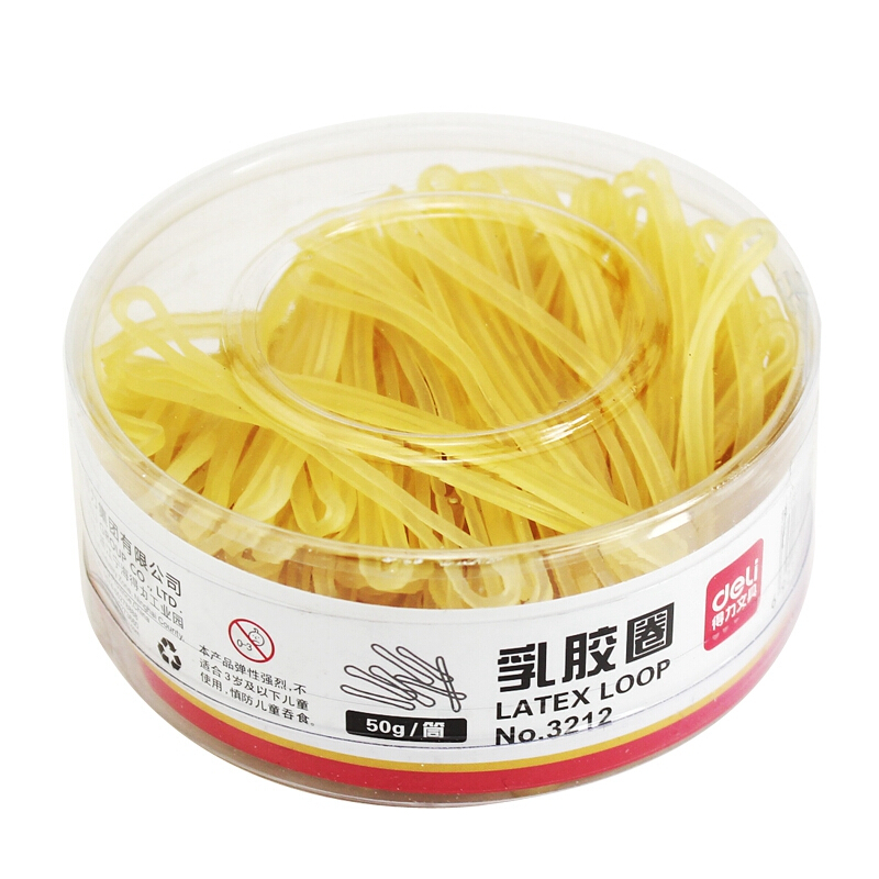 得力（deli） 3212 橡皮筋 乳膠圈 筒裝50g _http://02394.cn/img/images/C201903/1551688161968.jpg