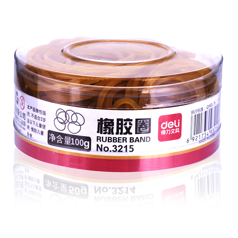 得力（deli） 3215 橡皮筋 乳膠圈  筒裝  100g_http://02394.cn/img/images/C201903/1551688338566.jpg