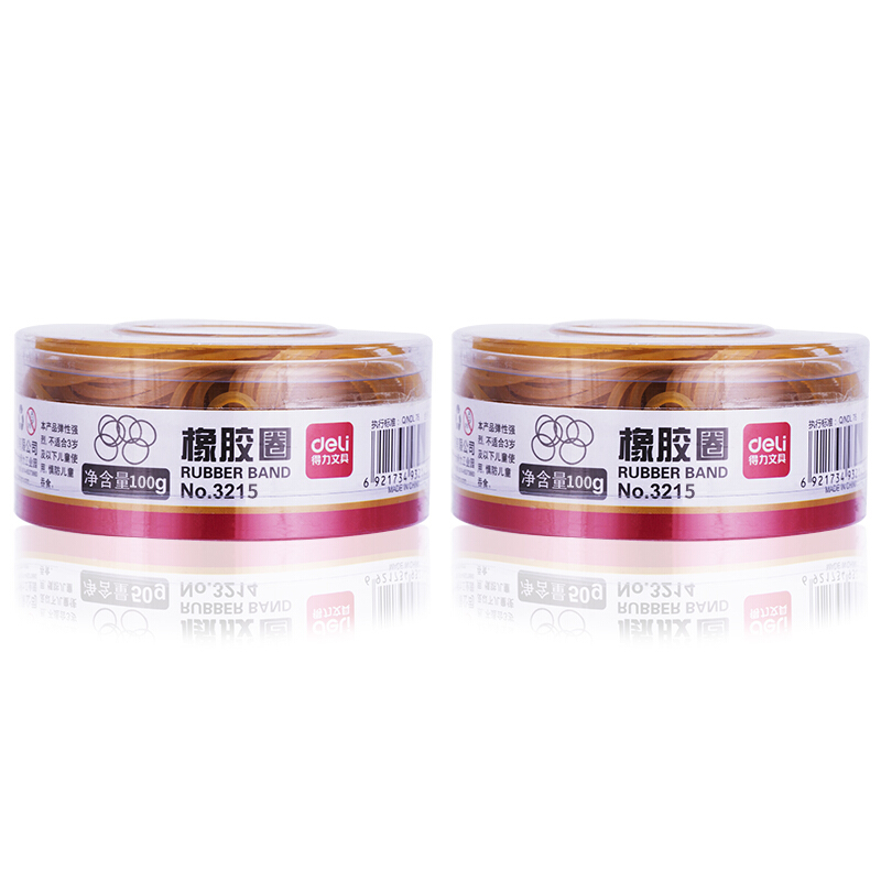 得力（deli） 3215 橡皮筋 乳膠圈  筒裝  100g_http://02394.cn/img/images/C201903/1551688338597.jpg