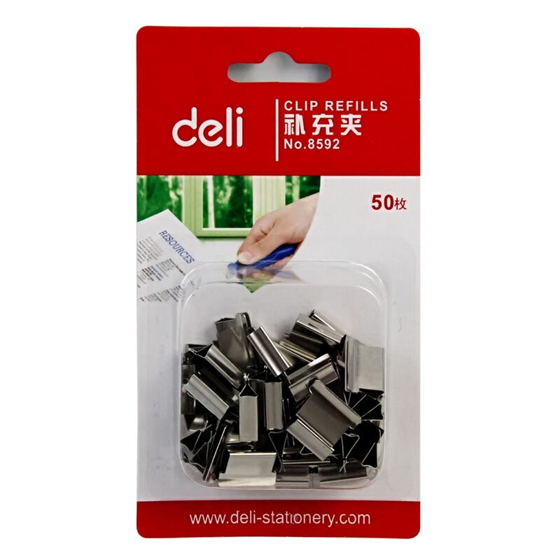 得力（deli） 8592 推夾器夾紙器 補(bǔ)充裝夾子 1卡裝 _http://02394.cn/img/images/C201903/1551859679961.jpg