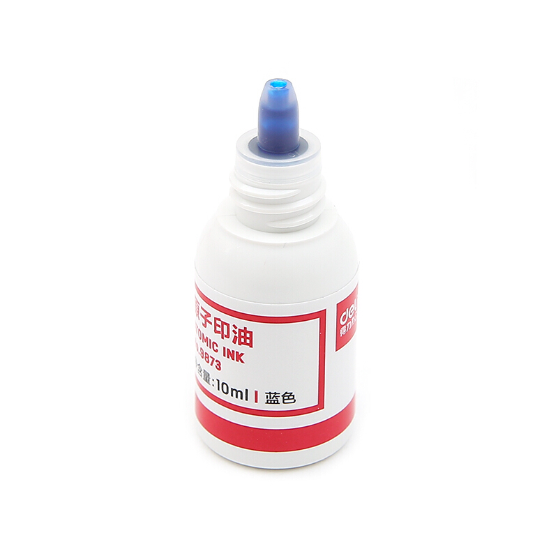 得力（deli） 9873 原子快干印油 印泥 10ml(藍色)_http://02394.cn/img/images/C201903/1552008474325.jpg