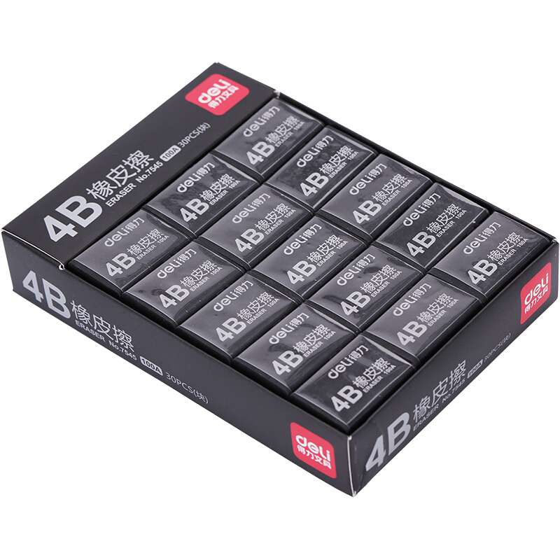 得力（deli）30塊4B黑色橡皮擦7545_http://02394.cn/img/images/C201906/1561430413168.jpg
