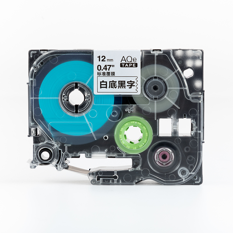 愛墨 AQe-221（9mm）不干膠標(biāo)簽紙色帶 透明底黑字 _http://02394.cn/img/images/C201907/1564103208117.jpg