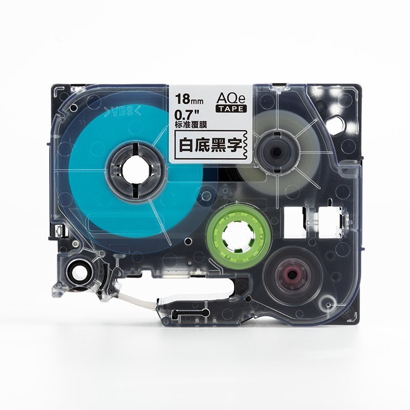 愛墨 AQe-221（9mm）不干膠標(biāo)簽紙色帶 透明底黑字 _http://02394.cn/img/images/C201907/1564103208129.jpg
