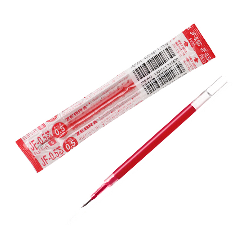 斑馬（ZEBRA）0.5mm按動(dòng)中性筆芯 RJF5-R/10支裝(紅色筆芯)_http://02394.cn/img/images/C202007/1594368054904.jpg