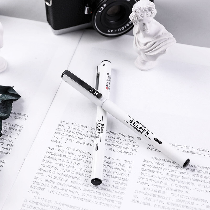 晨光（M&G） 0.5mm不銹鋼筆夾中性筆 簽字筆GP1390/12支裝 (黑色) _http://02394.cn/img/images/C202007/1594778341393.jpg
