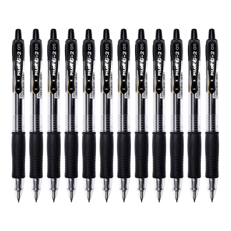 百樂(lè)（PILOT）BL-G2-5-B 按動(dòng)中性筆啫喱筆 簽字筆0.5mm 12支/盒 (黑色) _http://02394.cn/img/images/C202007/1594869770825.jpg