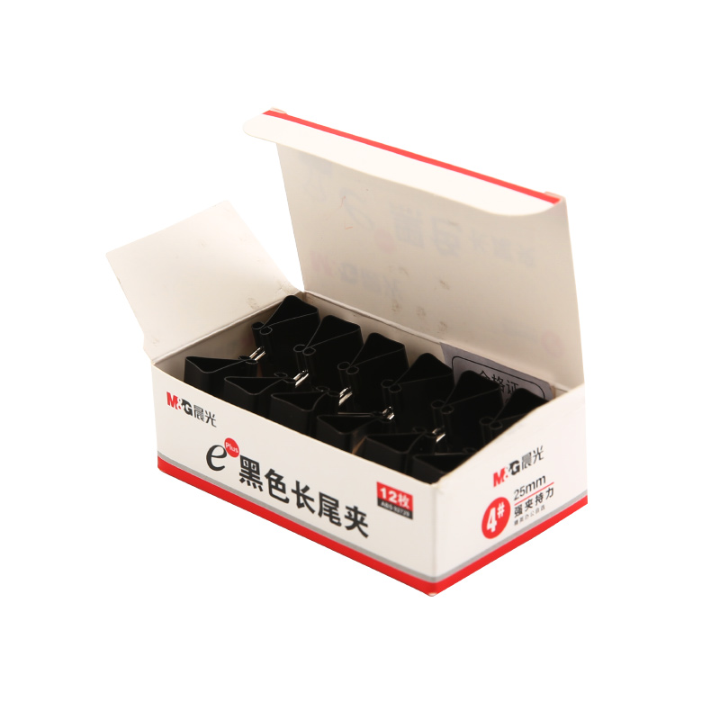 晨光（M&G） Eplus  長尾夾/長尾夾票夾 黑色(4#ABS92729/24mm 12枚/盒)_http://02394.cn/img/images/C202008/1596777688696.jpg