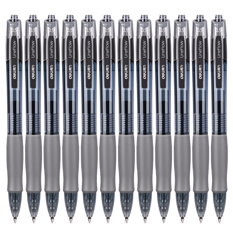 得力（deli）S08 按動子彈頭中性筆 黑色簽字筆 0.5mm 12支/盒_http://02394.cn/img/images/C202009/1599199480447.jpg