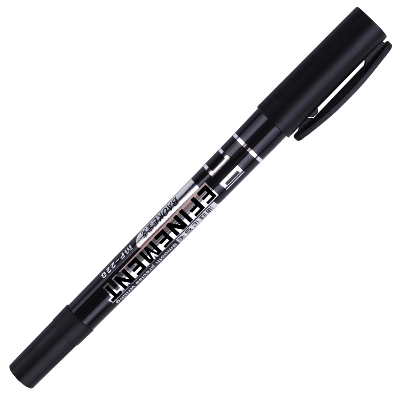 寶克（BAOKE） MP-220 油性小雙頭記號筆 12支/盒 黑色_http://02394.cn/img/images/C202009/1599724369901.jpg