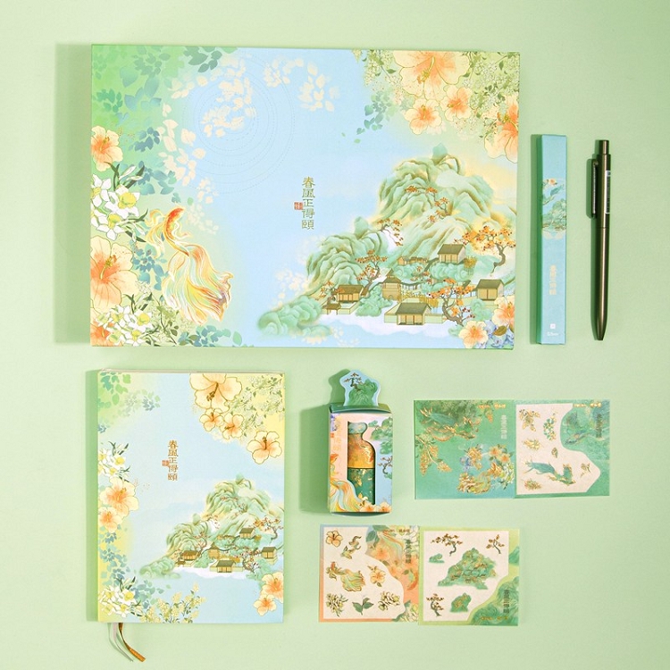 得力(deli) 頤和園聯(lián)名 春風(fēng)正得頤手賬本11件文具禮盒套裝 SZ627_http://02394.cn/img/images/C202103/1615963283309.jpg