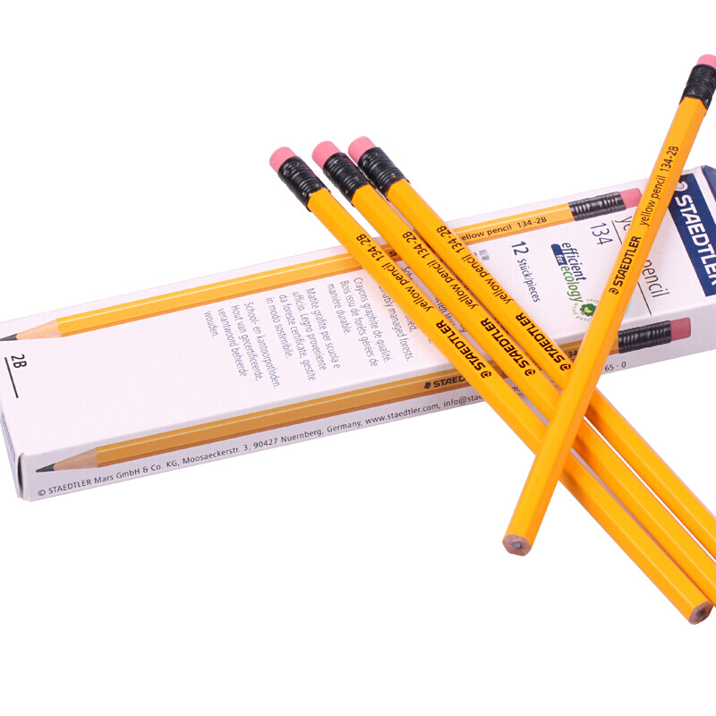 施德樓（Staedtler） 134 黃桿鉛筆 帶橡皮頭 12支裝（2B）_http://02394.cn/img/sp/102/ca2f25be-46fc-4940-aa77-9fd881ac65e2.jpg