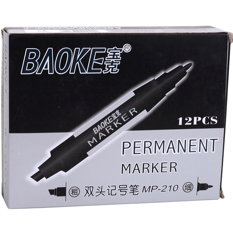 寶克（BAOKE） MP-210 油性大雙頭記號筆 12支/盒（黑色）_http://02394.cn/img/sp/104/5a006ec3-abb8-450b-a649-914f6fcd2828.jpg