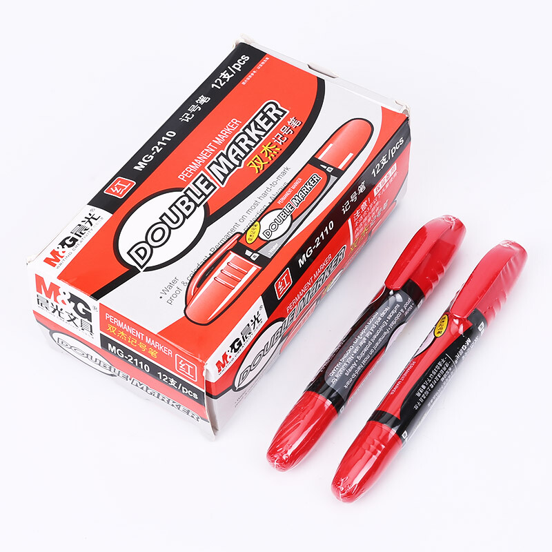 晨光（M&G） MG2110 大雙頭油性記號(hào)筆 12支/盒（紅色）_http://02394.cn/img/sp/104/9d750f95-f618-4a32-90cc-ab4bf46e1612.jpg