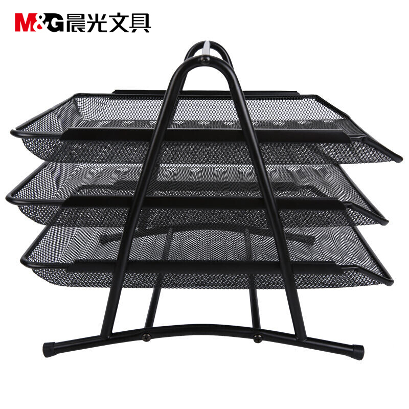 晨光（M&G） ADM94754 三層金屬網(wǎng)格文件盤文件架文件座 黑色_http://02394.cn/img/sp/146/44751075-9e91-4e60-859f-6bfe090c1760.jpg