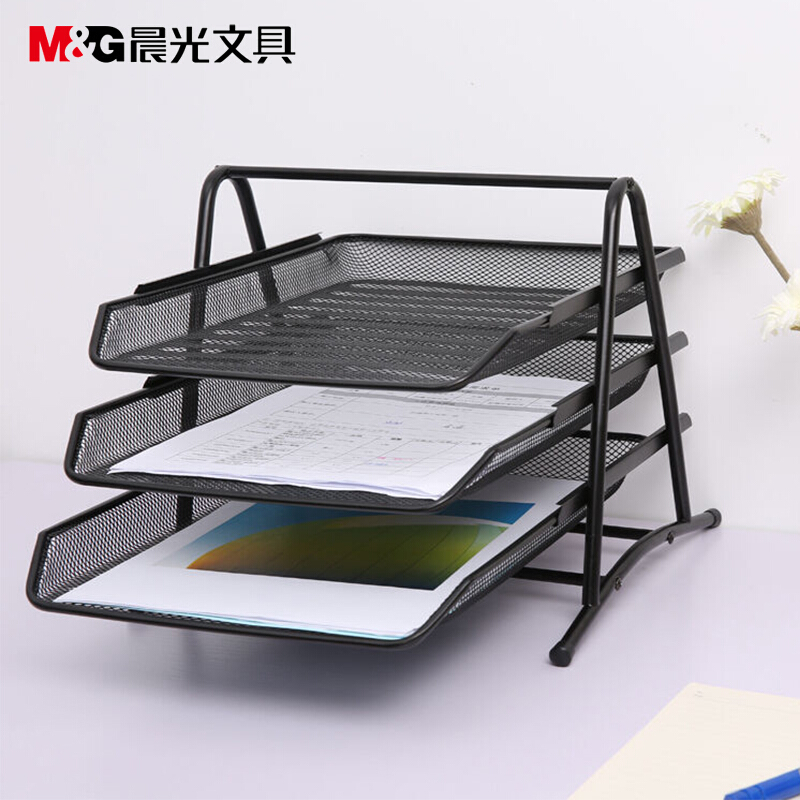 晨光（M&G） ADM94754 三層金屬網(wǎng)格文件盤文件架文件座 黑色_http://02394.cn/img/sp/146/cb04e946-ebd4-41a1-9208-c513e8367564.jpg