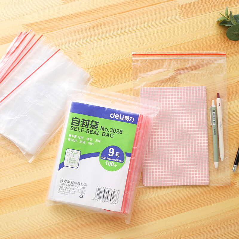 得力（deli） 3028 自封袋(透明)-9號(hào)(100個(gè)/包)280ｘ200mm0.04mm_http://02394.cn/img/sp/206/c6c3f7f6-77e8-478e-ba57-5e64efd60102.jpg