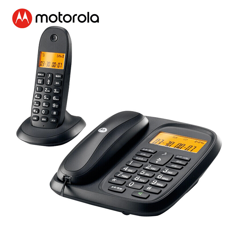 摩托羅拉（Motorola） CL101C 數(shù)字無(wú)繩電話機(jī)座機(jī)子母機(jī)中文顯示免提套裝辦公家用一拖一固定無(wú)線座機(jī) （黑色）_http://02394.cn/img/sp/2147/3764a2a8-cb08-4714-9d41-04c577c3c776.jpg