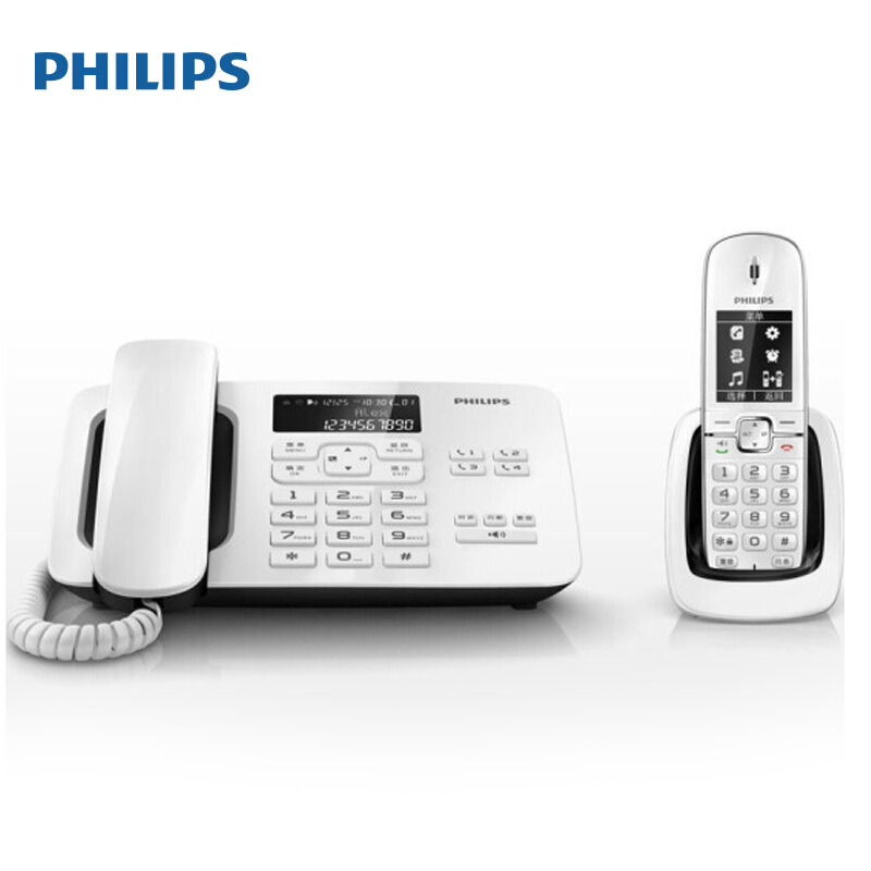 飛利浦（PHILIPS） DCTG492 語音報號黑名單中文數(shù)字子母機一拖一家用辦公會議坐固定固話無線電話機座機無繩電話機（白色）_http://02394.cn/img/sp/2147/58f35db0-8fc5-48df-8c9d-39a9406827ec.jpg