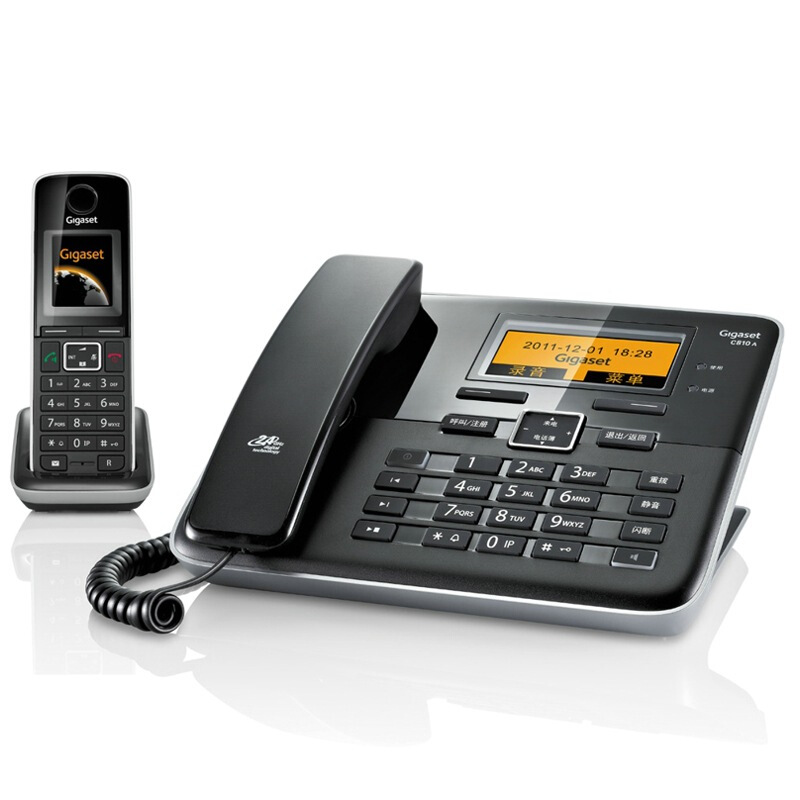 集怡嘉（Gigaset） C810A 原西門子品牌 無(wú)繩數(shù)字答錄電話機(jī)免提通話一拖一子母機(jī)(鋼琴黑)_http://02394.cn/img/sp/2147/68cfff58-0acb-450b-9e8a-34d733d7fa3f.jpg