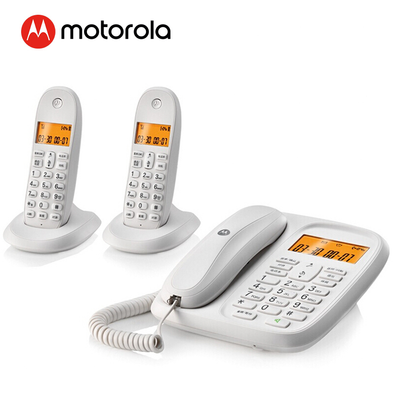 摩托羅拉（Motorola） CL102C 數(shù)字無繩電話機(jī)座機(jī)子母機(jī)中文顯示免提套裝辦公家用一拖二固定無線座機(jī)（白色）_http://02394.cn/img/sp/2147/8f5bc95e-b253-4f36-b01f-bd13c661789e.jpg