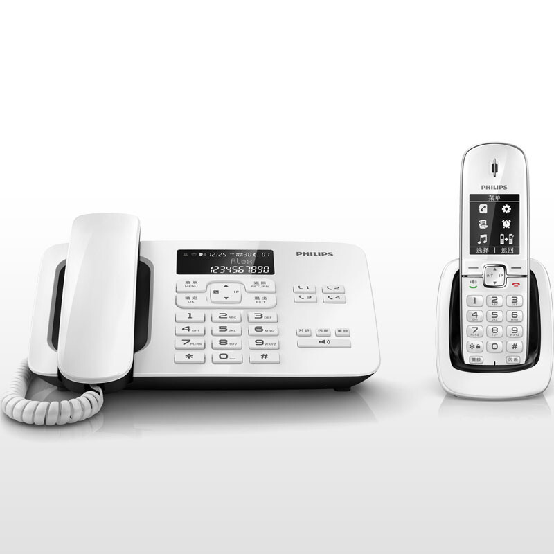 飛利浦（PHILIPS） DCTG492 語音報號黑名單中文數(shù)字子母機一拖一家用辦公會議坐固定固話無線電話機座機無繩電話機（白色）_http://02394.cn/img/sp/2147/b728aab2-3ad8-4ee4-af84-b0b532d51a7a.jpg