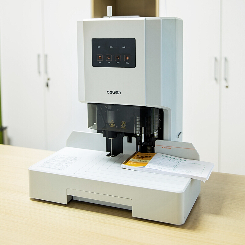 得力（deli） 14608 自動財務憑證裝訂機 電動檔案文件打孔機 可裝訂35mm_http://02394.cn/img/sp/253/82501f16-b690-4122-ad07-d15eac1b2e56.jpg