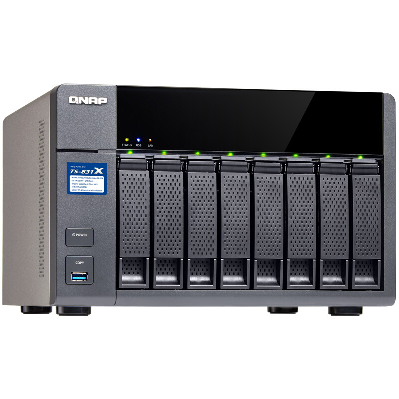 威聯(lián)通（QNAP） TS-831X-8G 高效能四核處理器,內(nèi)建雙10GbE SFP+ 網(wǎng)絡(luò)端口 八盤位NAS網(wǎng)絡(luò)存儲器（無內(nèi)置硬盤）_http://02394.cn/img/sp/275/41512f95-85c2-4d7d-8389-da97cc35a780.jpg