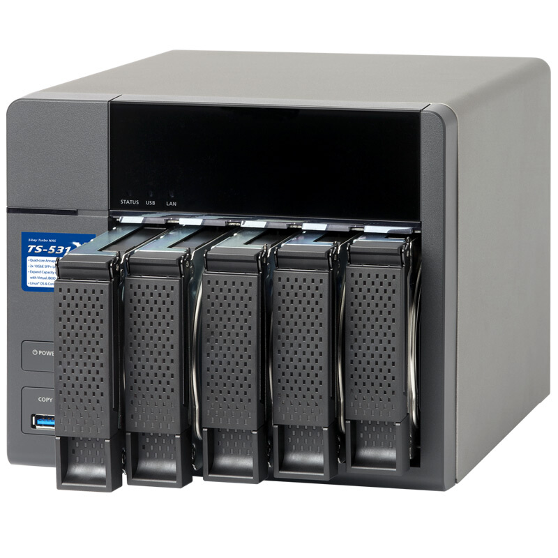 威聯(lián)通（QNAP） TS-531X-2G 高效能四核處理器,內(nèi)建雙10GbE SFP+ 網(wǎng)絡端口 五盤位NAS網(wǎng)絡存儲器（無內(nèi)置硬盤）_http://02394.cn/img/sp/275/49d56cf4-182f-4f4d-ae32-192e68771023.jpg