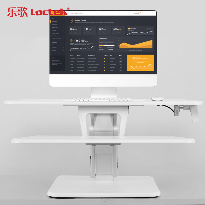 樂(lè)歌（Loctek） M3M 站立式辦公升降臺(tái)/升降桌 折疊移動(dòng)筆記本工作臺(tái) (白色) _http://02394.cn/img/sp/296/100e380d-9e88-4a8c-9fe8-bec30e4a2b8f.jpg
