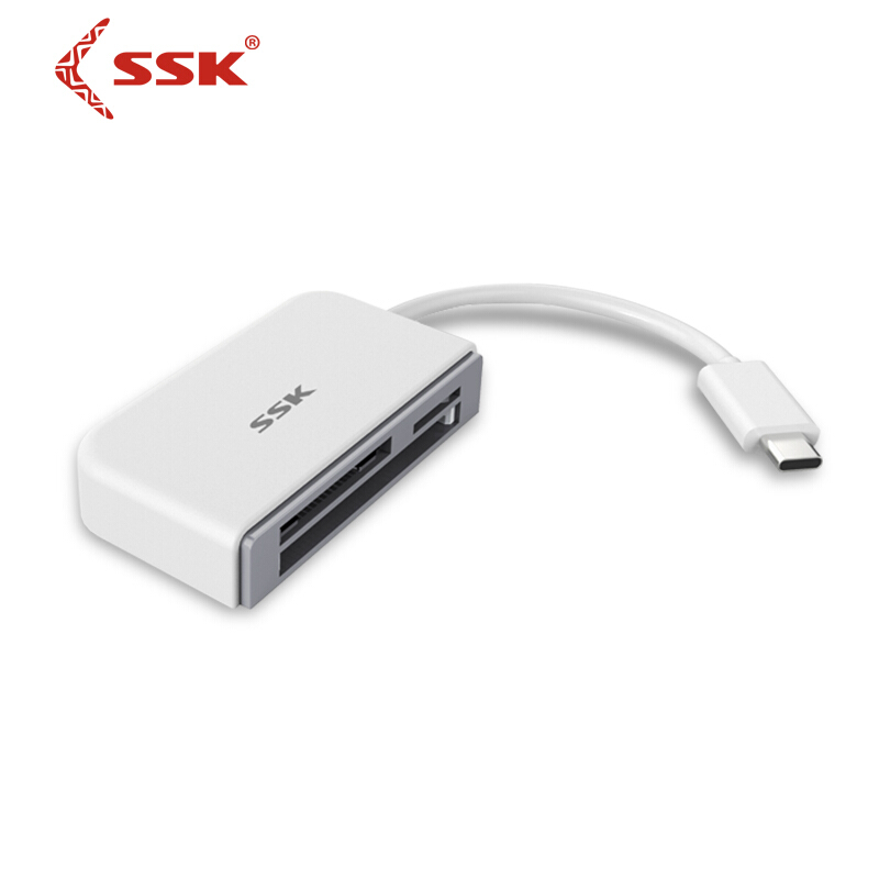飚王（SSK） SCRM610 Type-c接口多合一讀卡器 支持雙面熱插拔 高速讀寫 TF/SD/CF手機(jī)卡相機(jī)卡