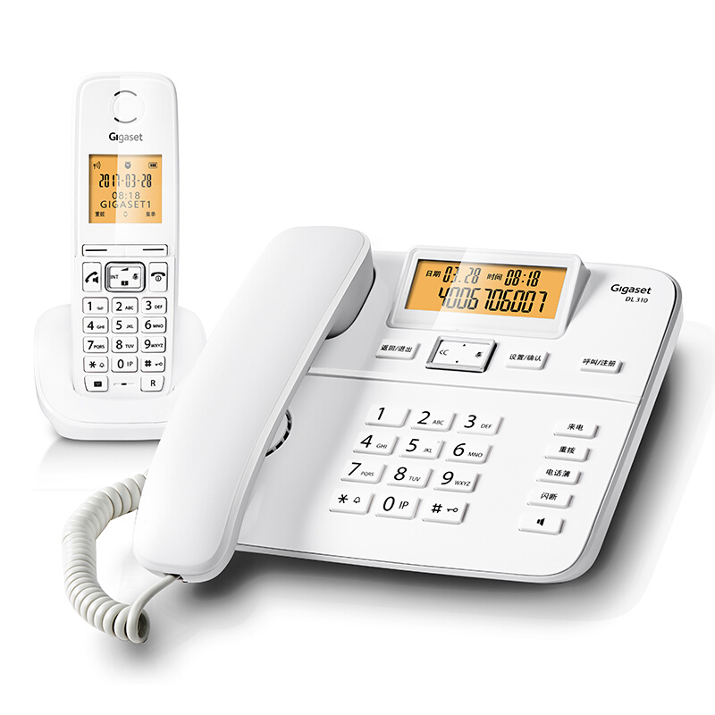 集怡嘉（Gigaset） DL310 原西門(mén)子品牌電話(huà)機(jī) 數(shù)字無(wú)繩電話(huà)家用子母機(jī)中文來(lái)電顯示一拖一辦公固定無(wú)線(xiàn)電話(huà)座機(jī)（白色）_http://02394.cn/img/sp/329/853d3119-5b23-4ec6-9336-a832109624d7.jpg
