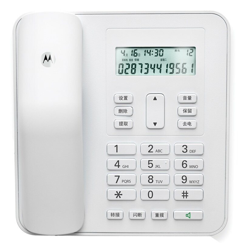 摩托羅拉（Motorola） CT310C 固定有繩電話機座機來電顯示免電池大屏幕歐式時尚辦公商務(wù)家用有線座機（白色）_http://02394.cn/img/sp/329/bdb5b44a-9e18-4063-ae41-76c5e59a8d81.jpg