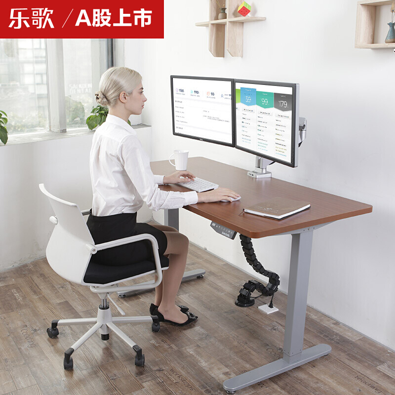 樂歌（Loctek） E1D 站立辦公電動(dòng)升降桌套裝 (灰色桌架/胡桃木色桌板/方型1800x800mm) _http://02394.cn/img/sp/361/9f3641db-1363-434d-9832-f90c2cc711a7.jpg