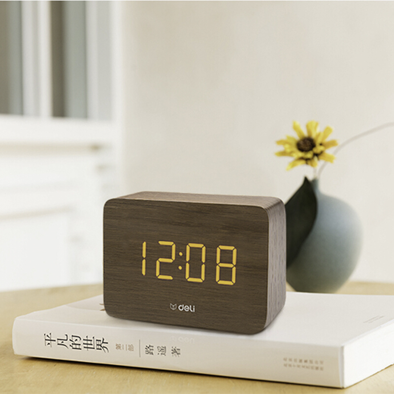 得力（deli） 8814 多功能電子鐘 100*42*70mm (棕色) _http://02394.cn/img/sp/419/5fbd0ca9-7ef0-4502-b656-ea87503ab3f3.jpg