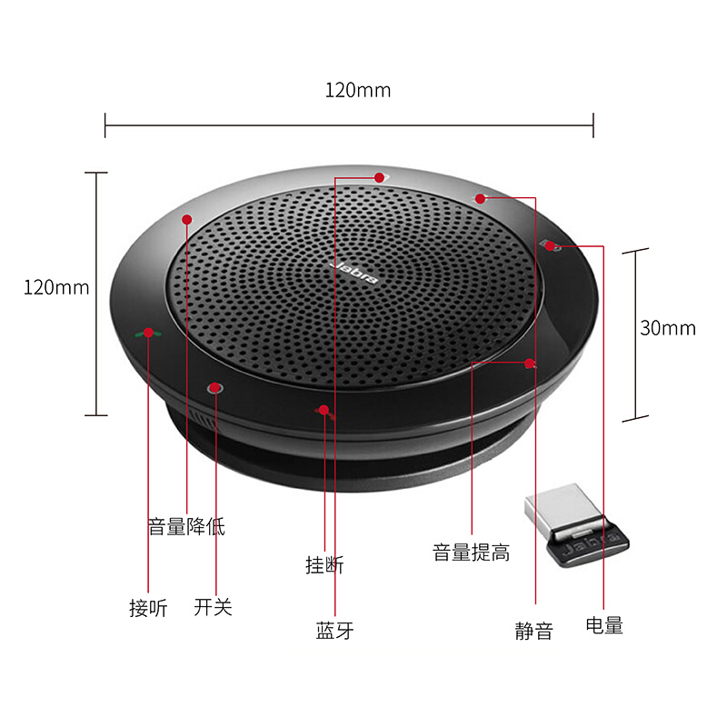 捷波朗（Jabra） SPEAK 510+ 藍(lán)牙音頻設(shè)備/視頻會(huì)議麥克風(fēng)/揚(yáng)聲器_http://02394.cn/img/sp/592/c1e7cd9a-0bd5-4ab0-aa8e-374454bb9469.jpg