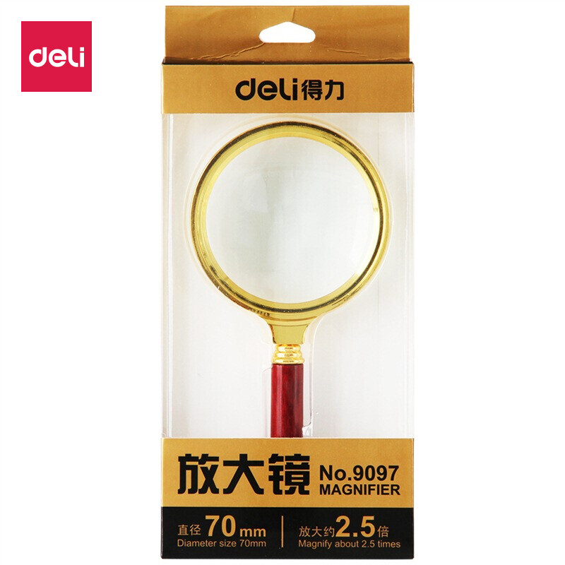 得力（deli）9097 直徑70mm 復(fù)古金屬框木質(zhì)手柄架放大鏡_http://02394.cn/newimg/C202208/1661743326670.jpg