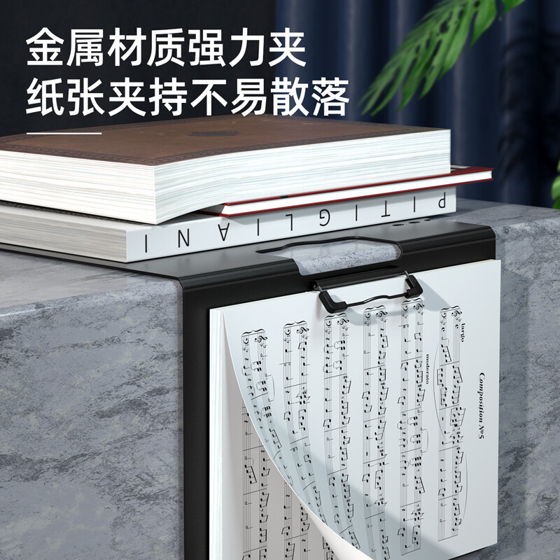 得力(deli)A4橫式折頁(yè)板夾會(huì)議夾 64512深灰_http://02394.cn/newimg/C202208/1661935136425.jpg