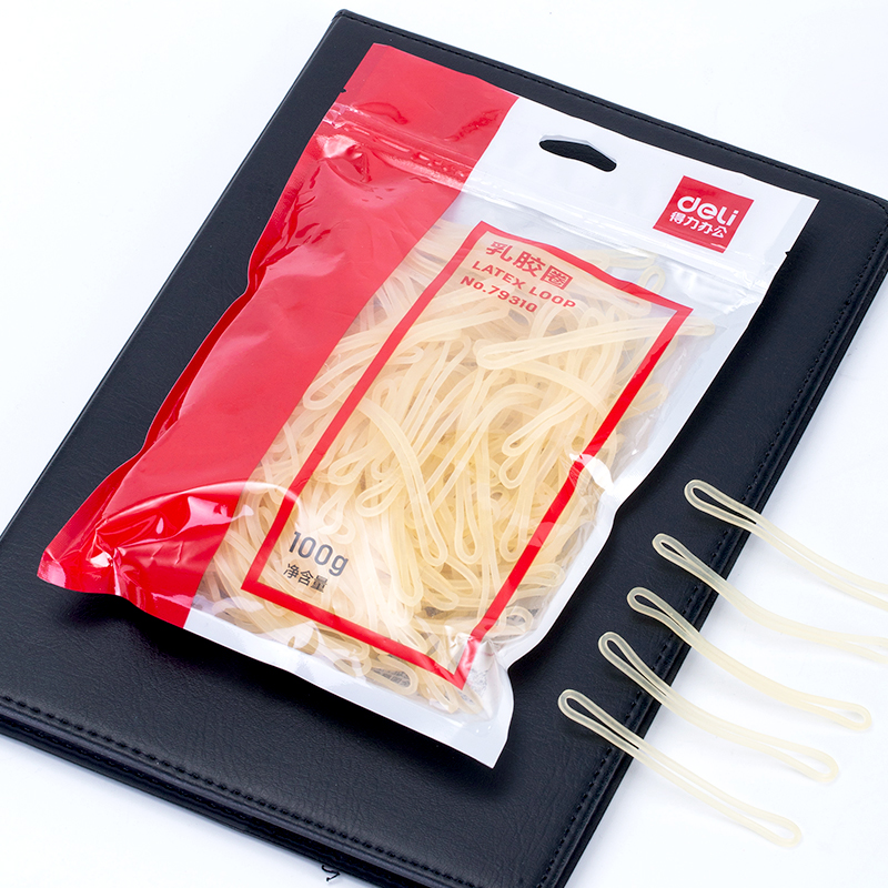 得力(deli)100g耐用橡皮筋/乳膠圈/橡皮圈/捆扎膠圈 辦公用品 79310_http://02394.cn/newimg/C202212/1672391046348.jpg