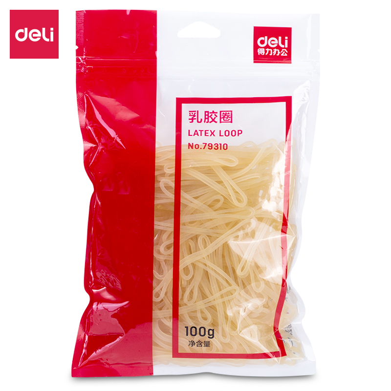 得力(deli)100g耐用橡皮筋/乳膠圈/橡皮圈/捆扎膠圈 辦公用品 79310_http://02394.cn/newimg/C202212/1672391046488.jpg