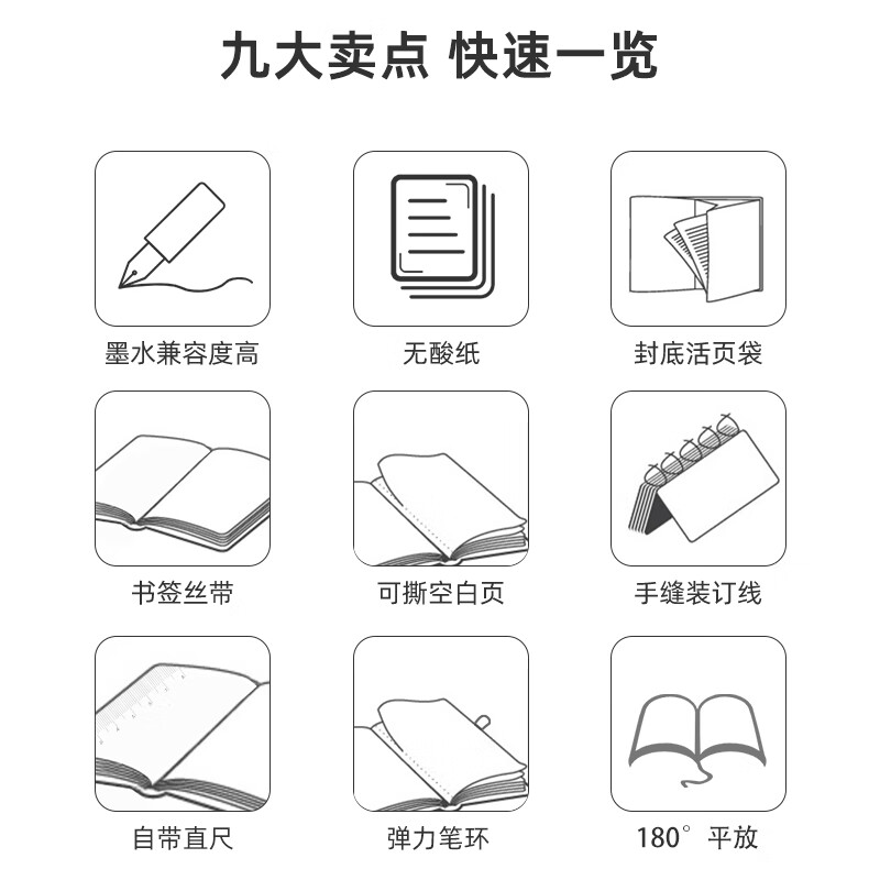 國譽(yù)（KOKUYO）無酸紙筆記本厚本子感商務(wù)辦公記事本 A6黑色1本581225_http://02394.cn/newimg/C202309/1695107272430.jpg