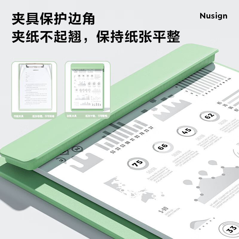 得力(deli)A4 PP板夾 加寬資料夾 巖井綠 NS501_http://02394.cn/newimg/C202310/1698022336364.jpg